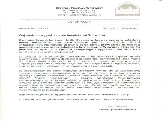 Burmistrz zostaje