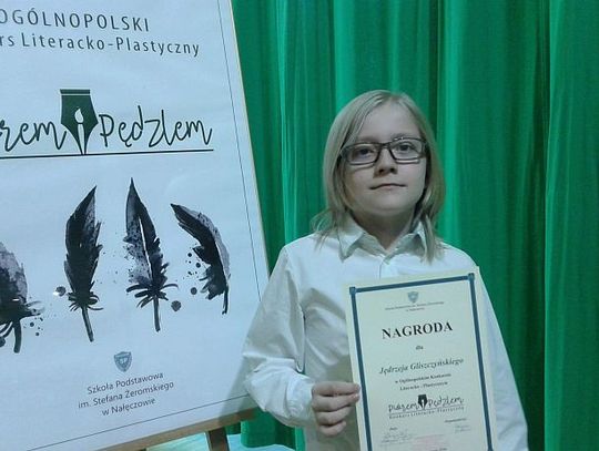 Jędrzej Gliszczyński laureatem III Ogólnopolskiego Konkursu  Literacko–Plastycznego „Piórem i Pędzlem” w Nałęczowie