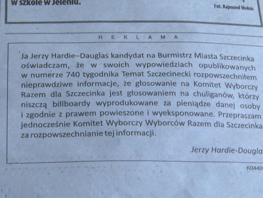 J.H.D. przeprasza