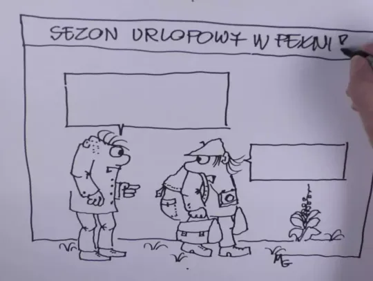 Maciek nie wie, gdzie pojechać na urlop. Komiczny żart rysunkowy o wakacyjnym dylemacie