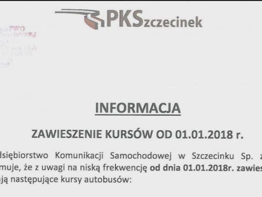 Mniej autobusów