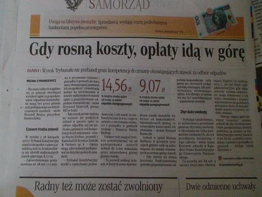 Śmieci w górę ?