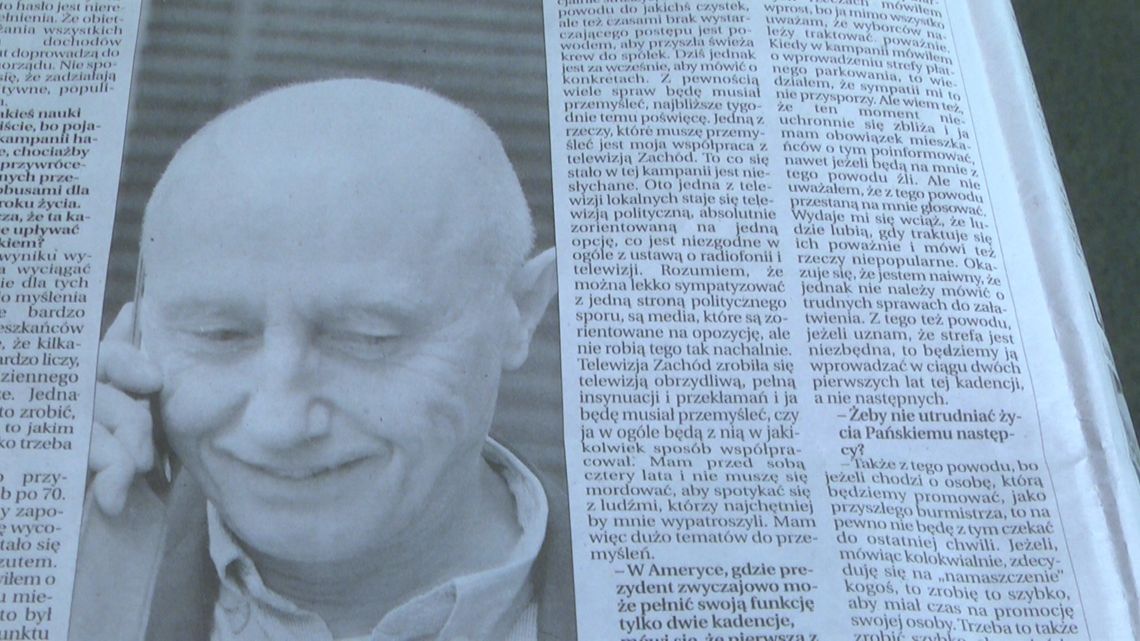Burmistrz o TV Zachód