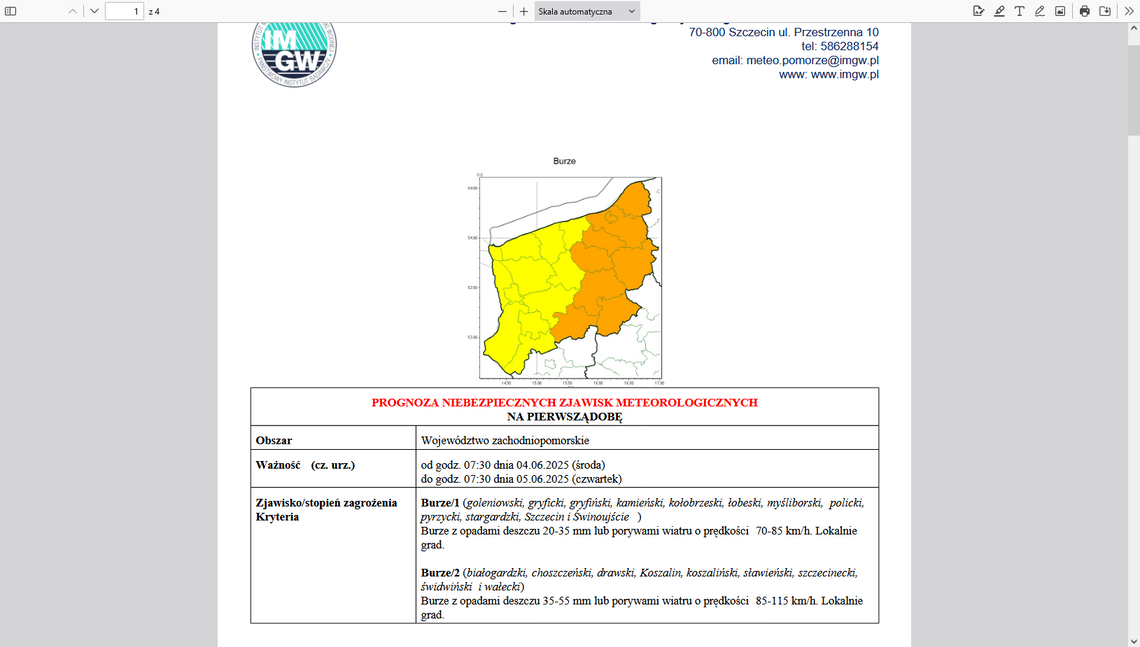 Burzowe dni w powiecie - może być niebezpiecznie