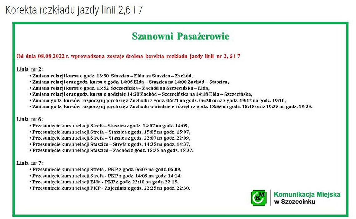 Korekta kursów w KM