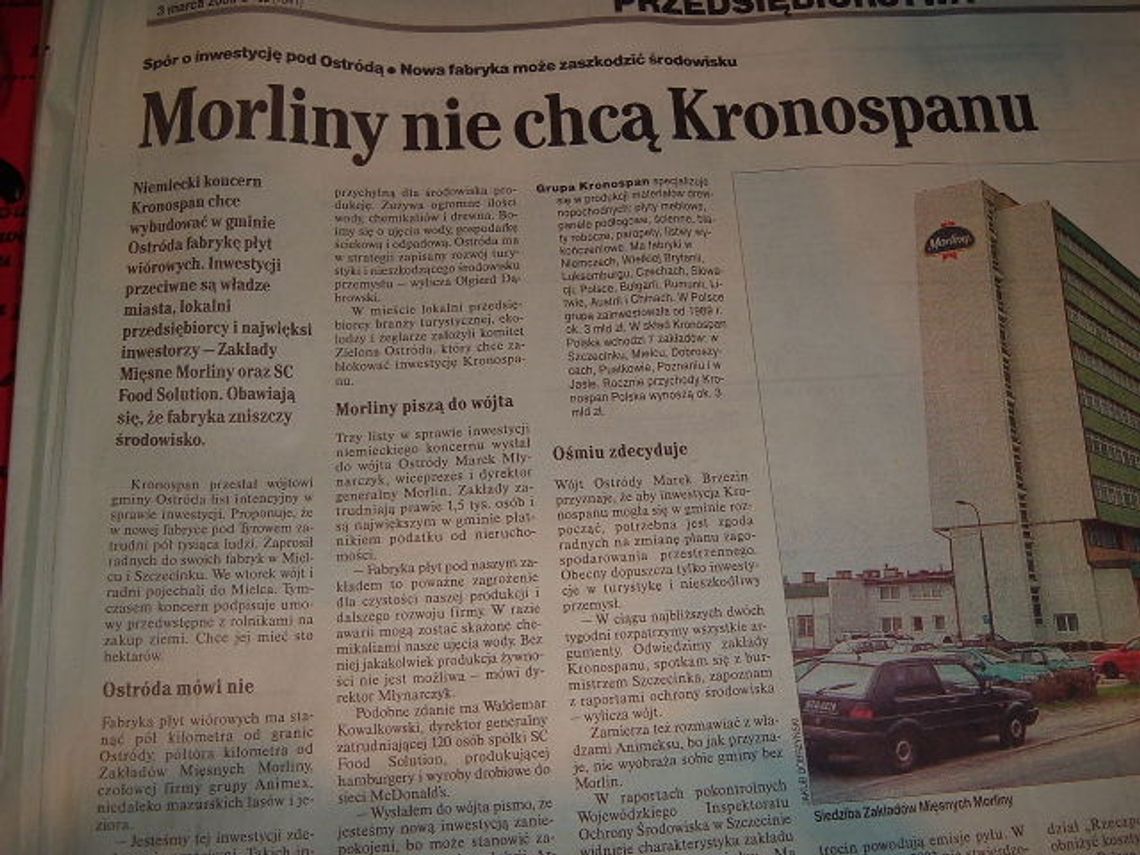 Nie chcą Kronospanu