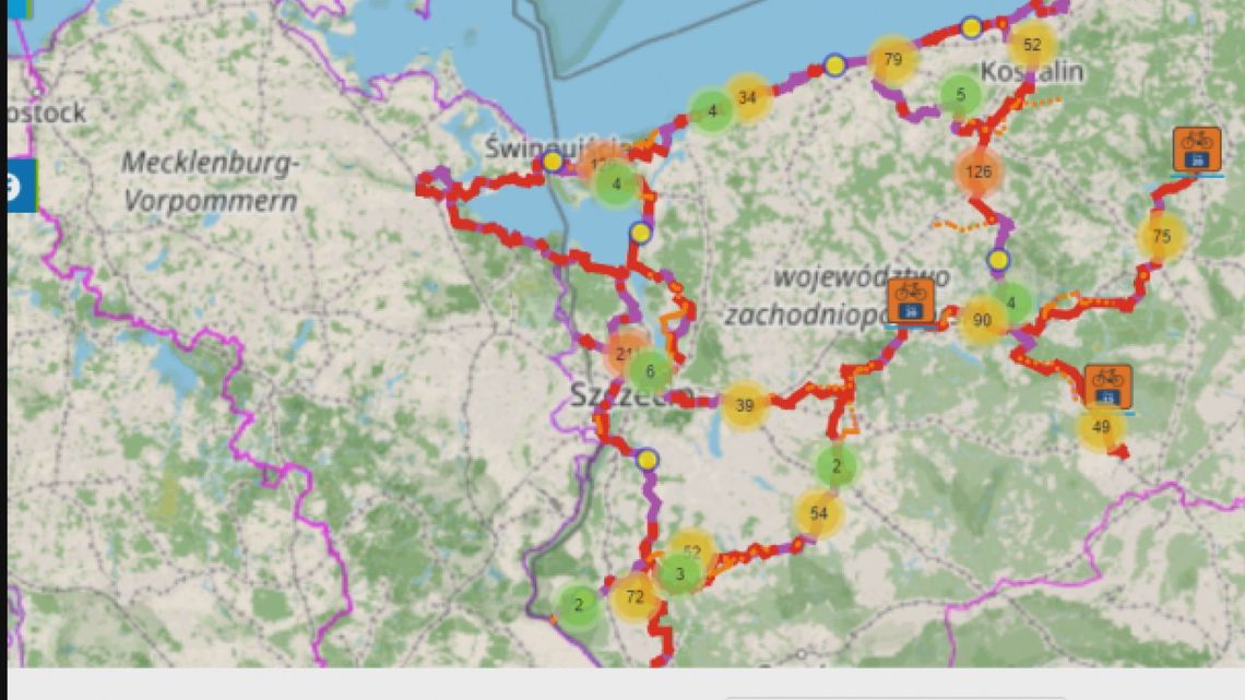 Nowa mapa rowerowa Pomorza Zachodniego. Więcej funkcji, więcej atrakcji