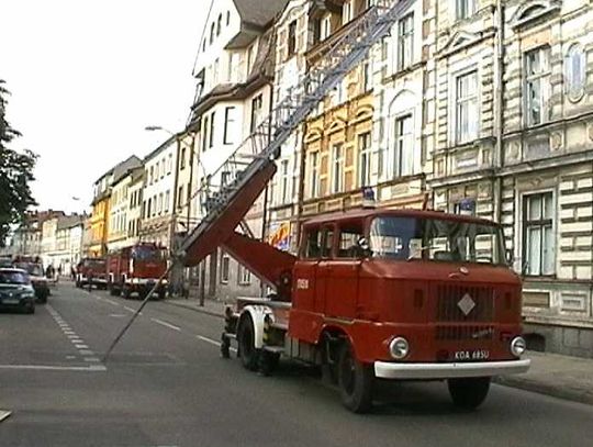 Szczecineccy strażacy podczas jednej z akcji przy ul. Wyszyńskiego w Szczecinku